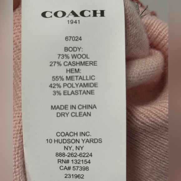 COACH Rexy Patch Metallic Wool-Cashmere Cardigan - Picture 9 of 9